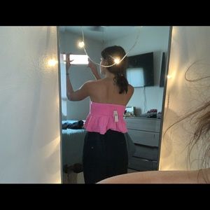 Pink Strapless top